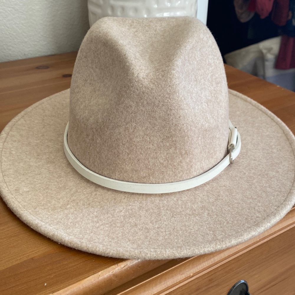 Beige Wide Brim Hat
